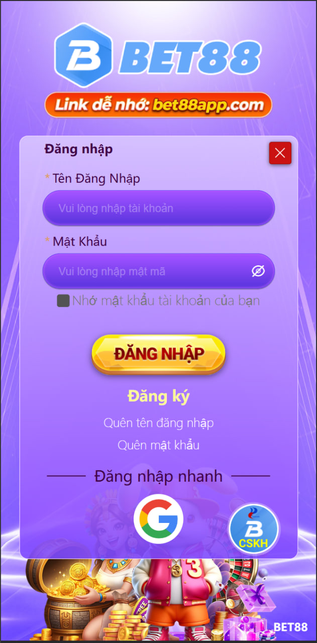 Đăng Nhập Bet88 - Quy Trình Tham Gia Chơi Tại Nhà Cái Thông tin chi tiết về các hình thức đăng nhập vào tài khoản nhà cái